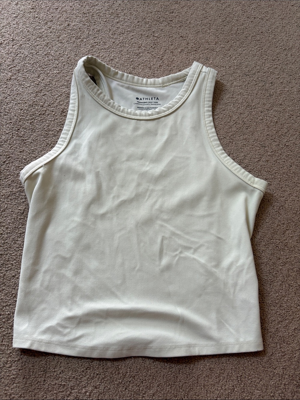 Athleta Off-White Ribbed Crop Tank